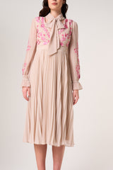 Agatha Shell Floral Embroidered Midi Dress