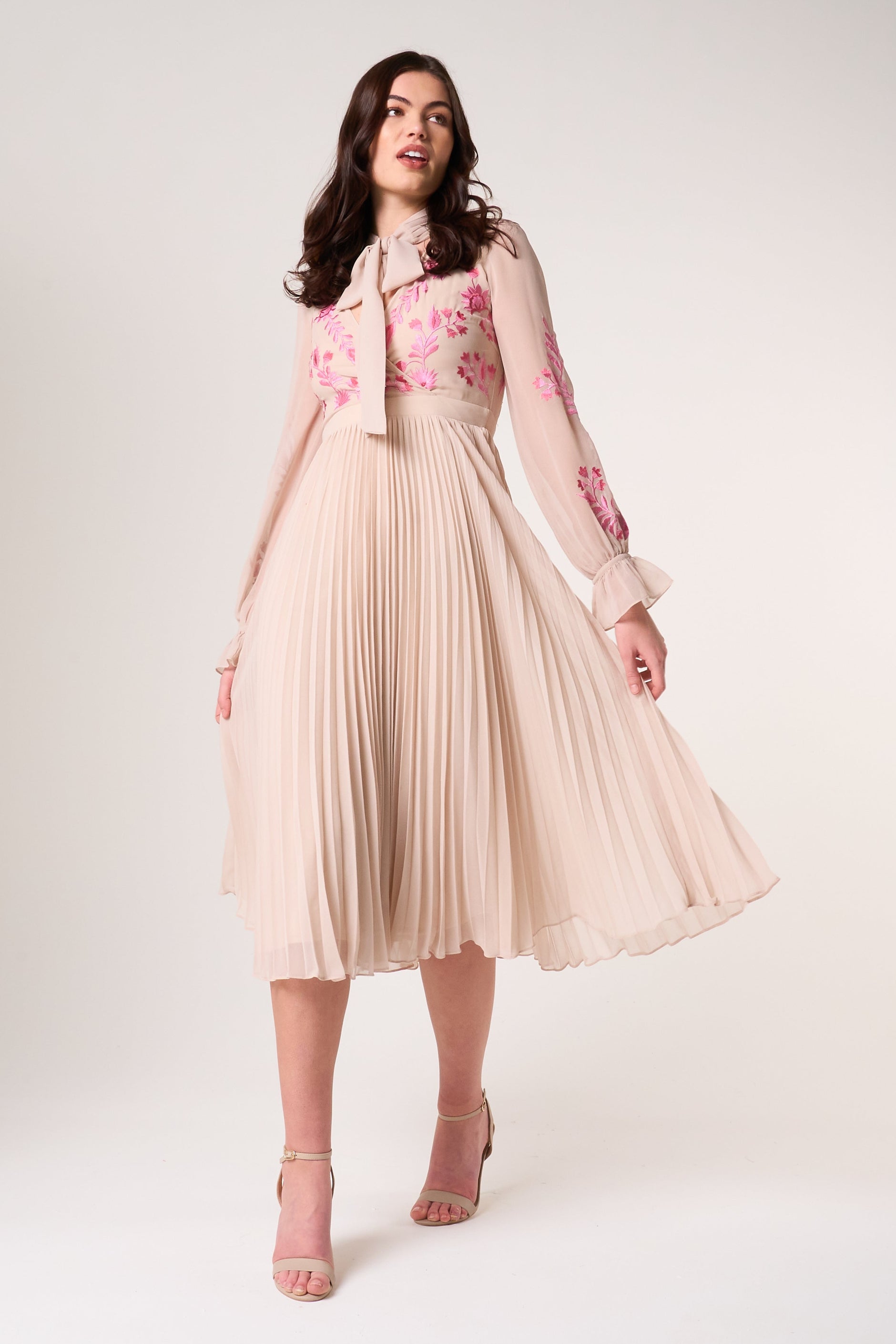 green emerald velvet dress Rosanna Pink Floral Embroidered Maxi Dress  Frock and Frill
