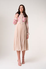 Agatha Shell Floral Embroidered Midi Dress