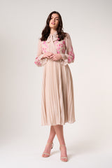 Agatha Shell Floral Embroidered Midi Dress