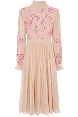 Agatha Shell Floral Embroidered Midi Dress