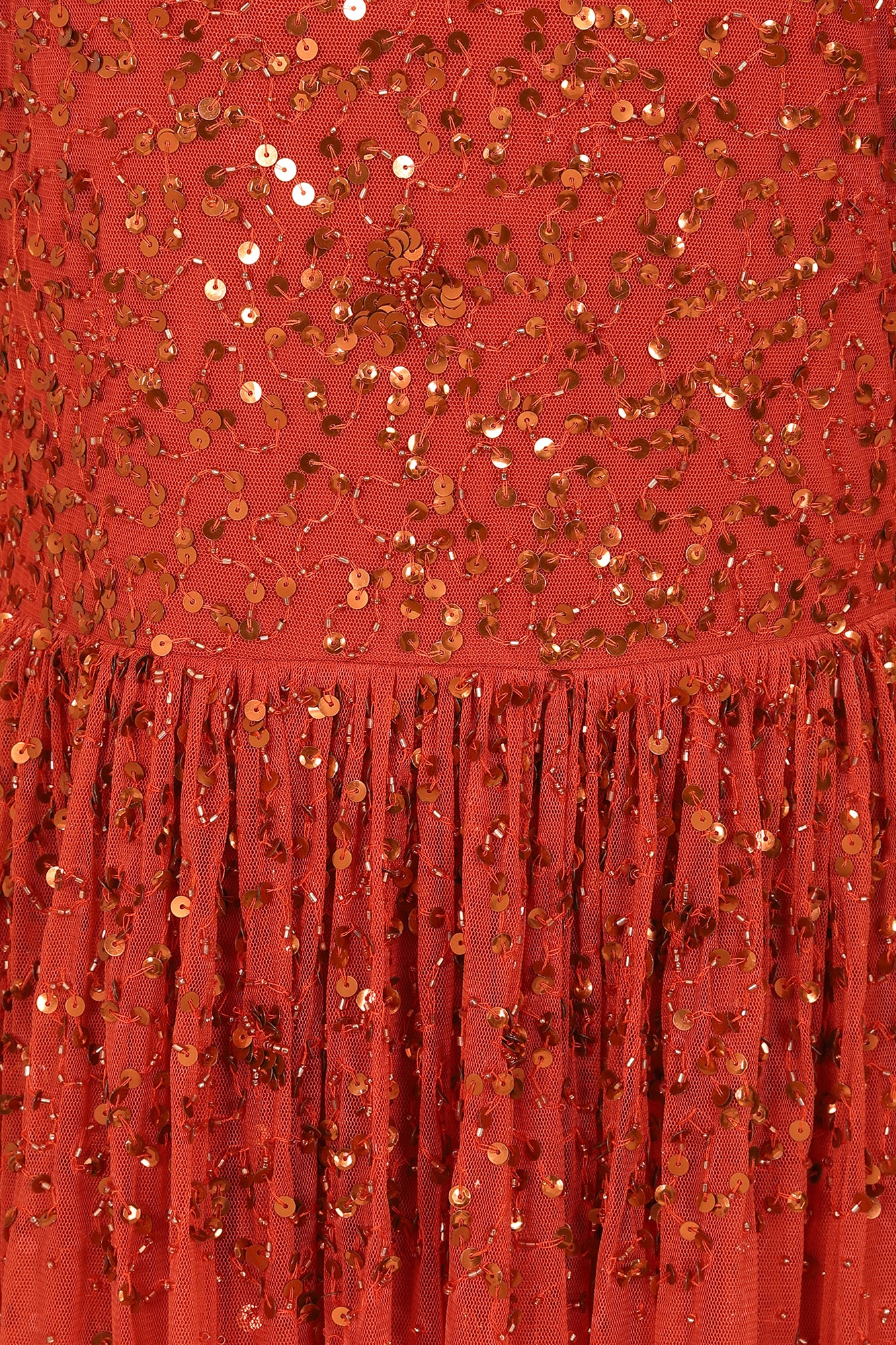 Agnes Sequin Maxi Dress - Copper Orange