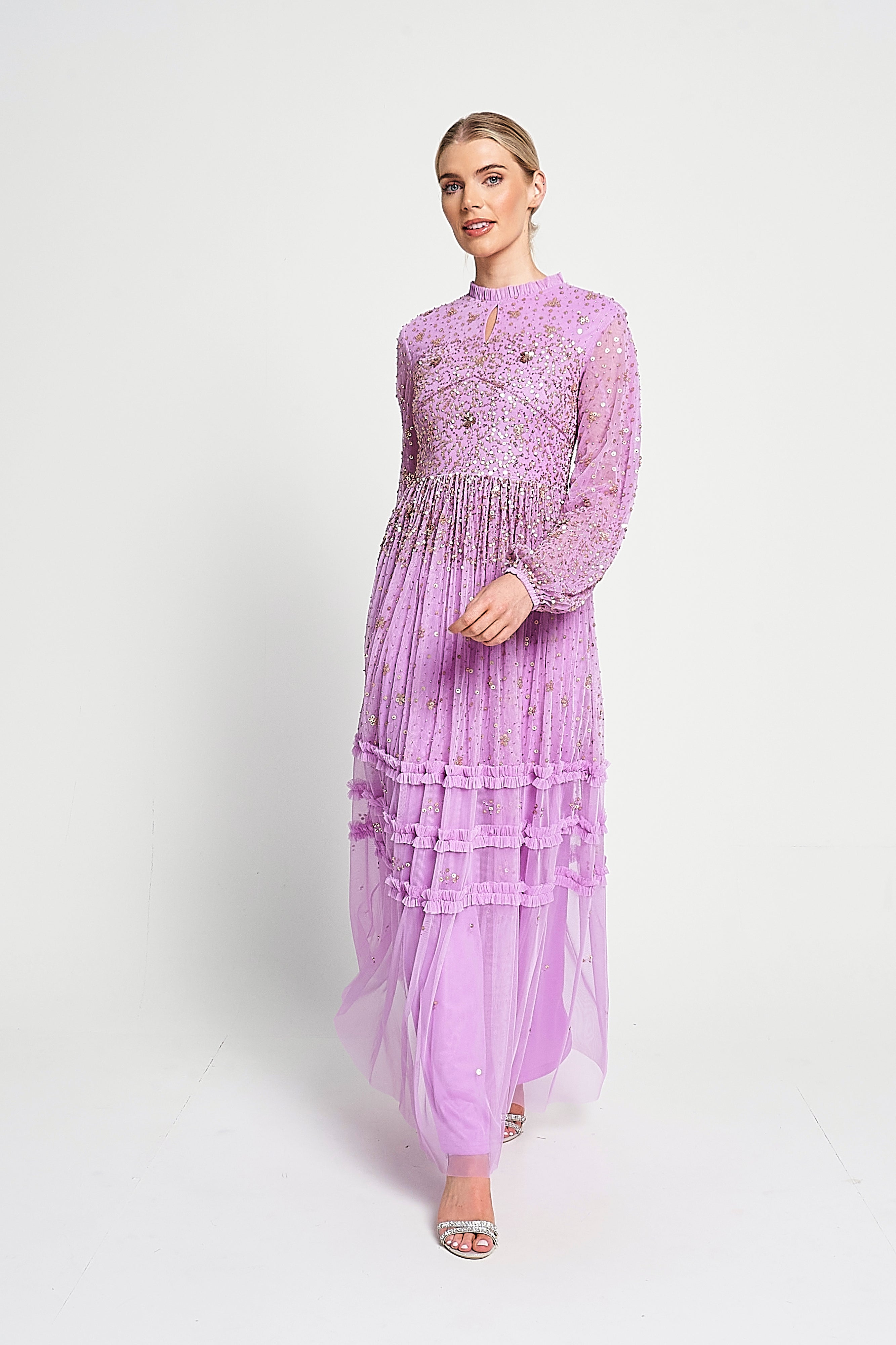 Agnes Pink Sequin Maxi Dress