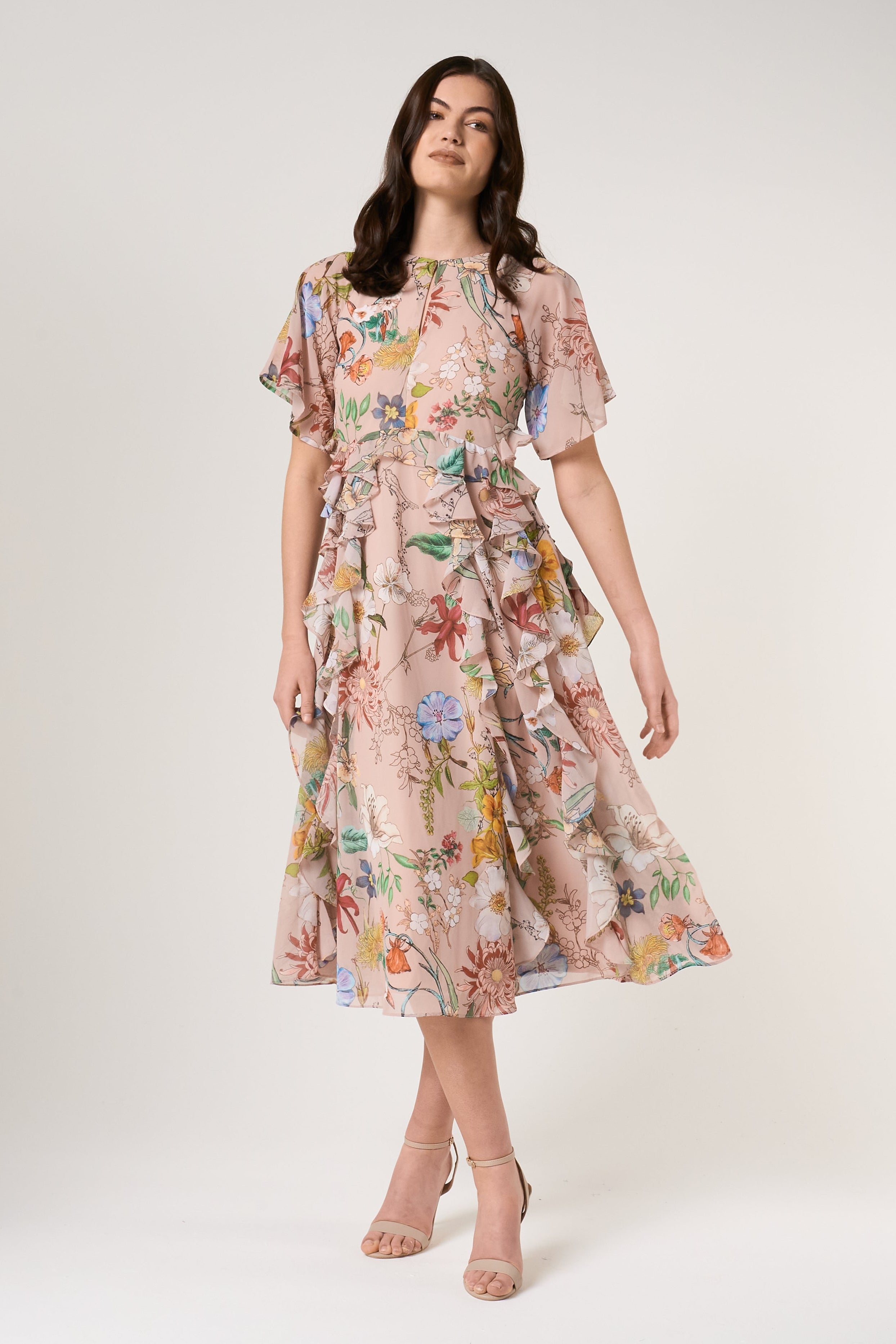 Aisley Floral Print Midi Dress