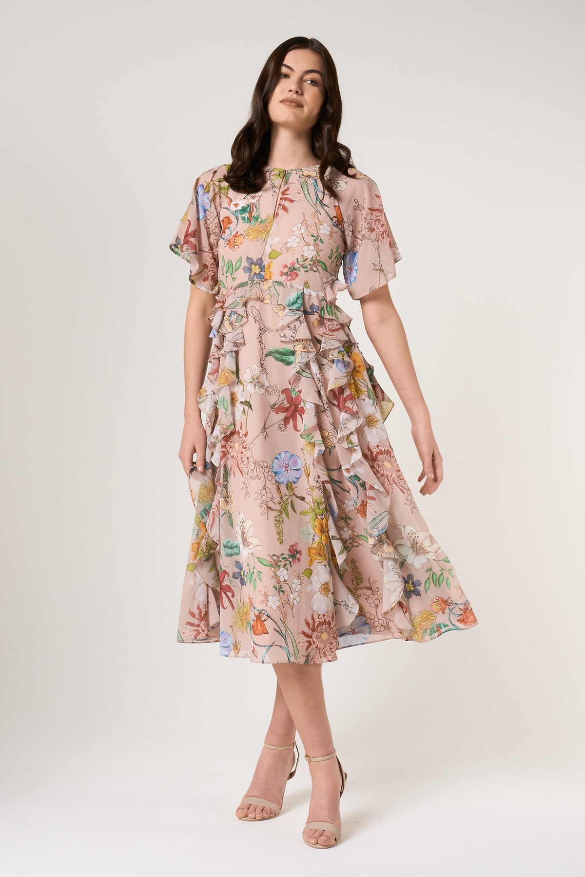 Aisley Floral Print Midi Dress