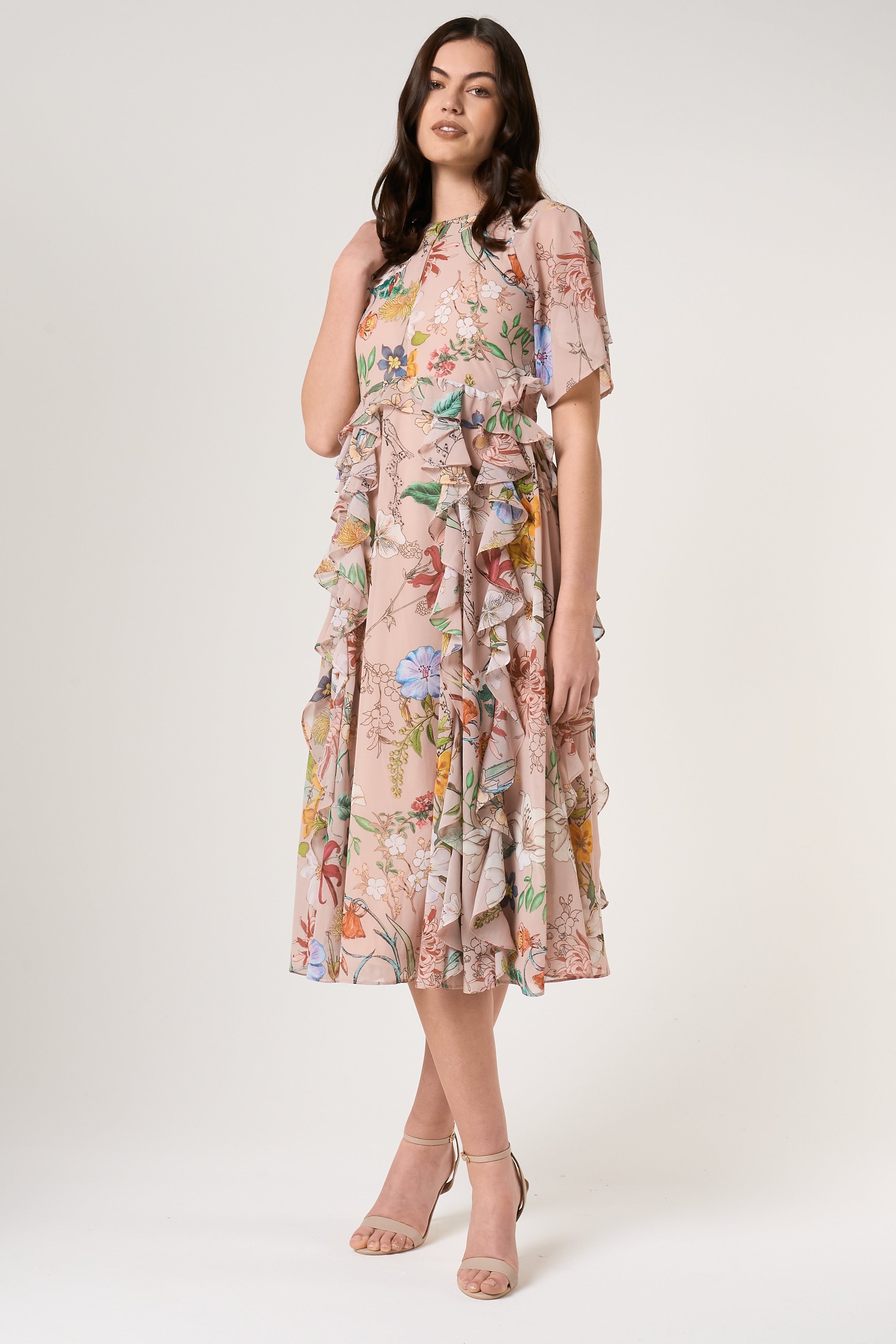 Aisley Floral Print Midi Dress