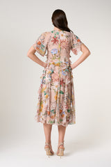 Aisley Floral Print Midi Dress