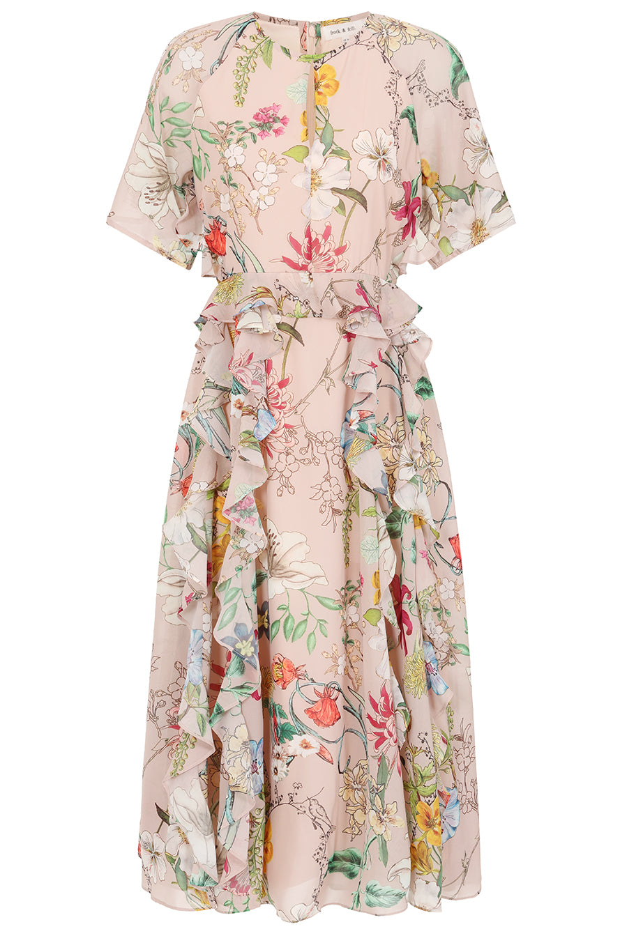 Aisley Floral Print Midi Dress