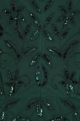 Aiya Rainforest Green Embellished Maxi Dress with Batwing Sleeves