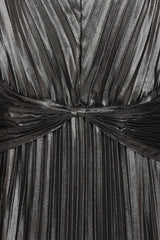Alberta Metallic Charcoal Pleated Maxi Dress