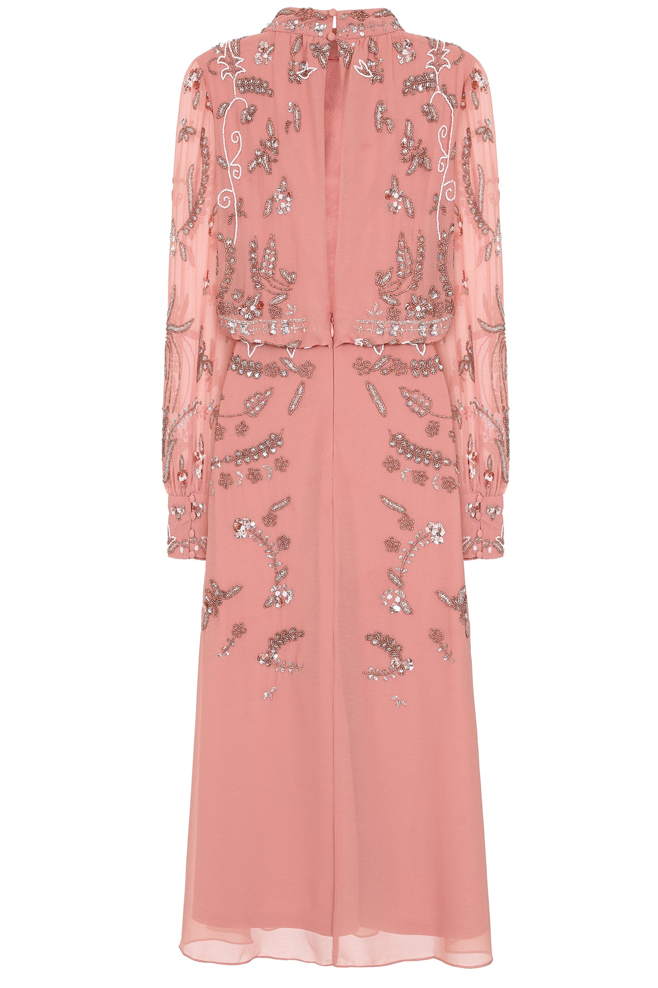 Alda Embellished Midaxi Dress - Rose Tan