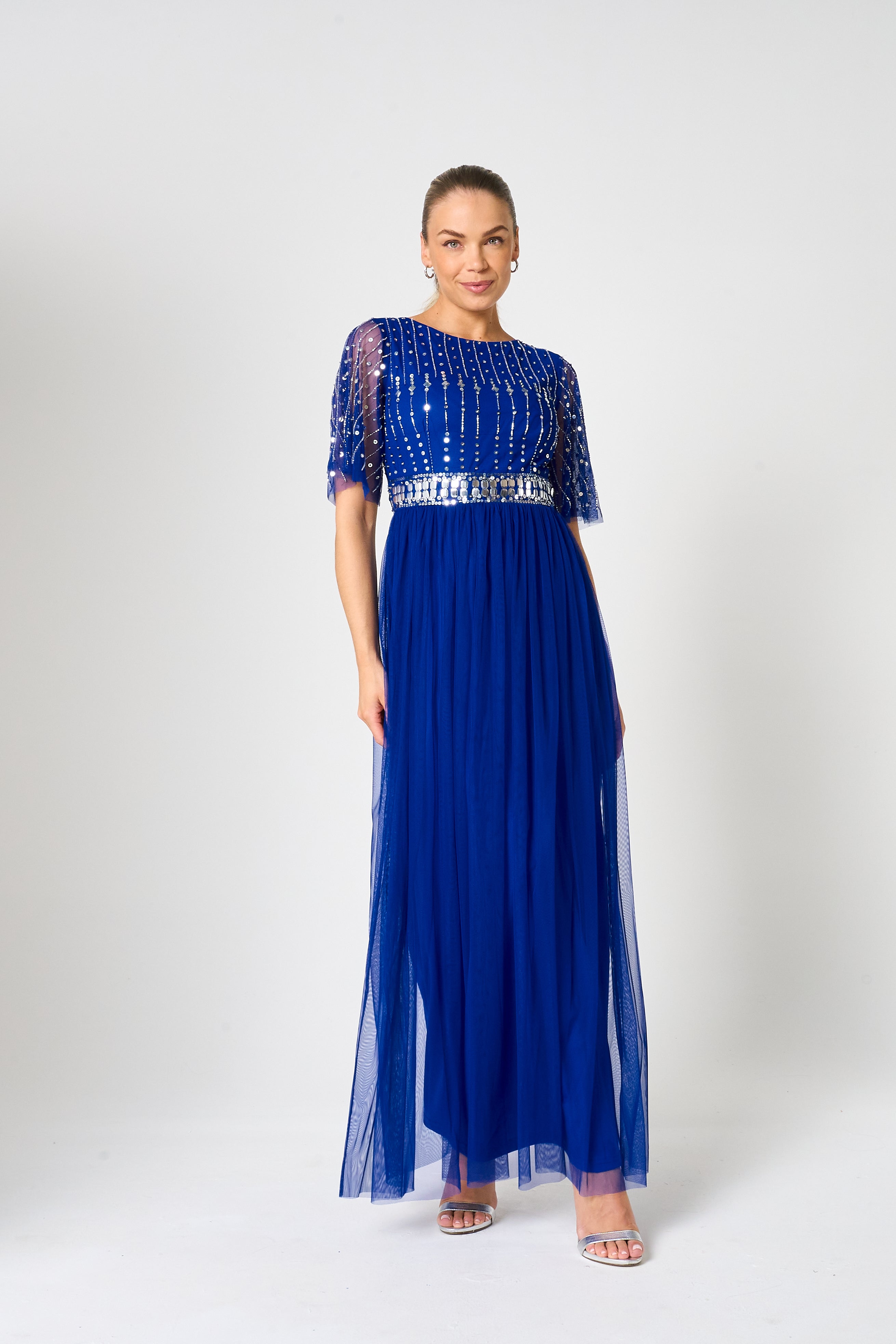 cobalt blue dress for women KissProm Plunge V Bodycon Short with Puff Sleeves, Blue / 0 Embrace effortless elegance with this exquisite Love Short Cobalt Blue Homecoming Dress