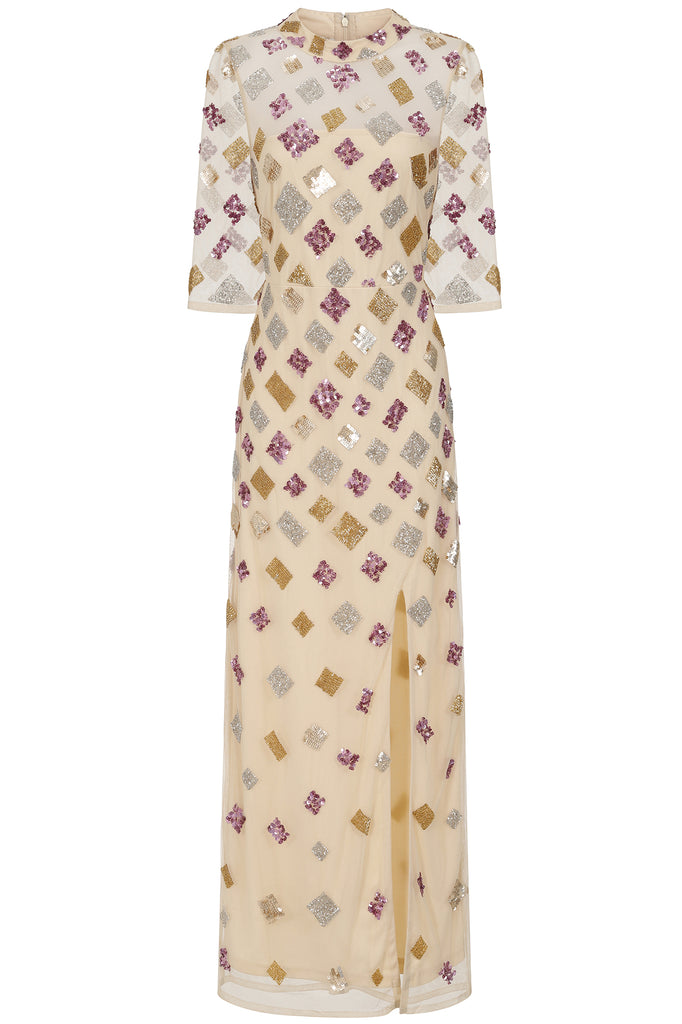Alison Embellished Maxi Dress - Cream