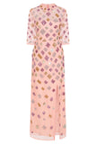 Alison Primrose Pink Embellished Midi Dress