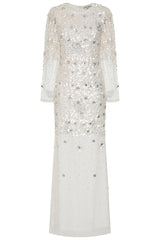 Alix White Floral Embellished Maxi Dress