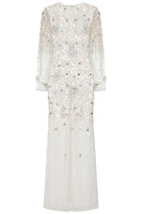 Alix White Floral Embellished Maxi Dress