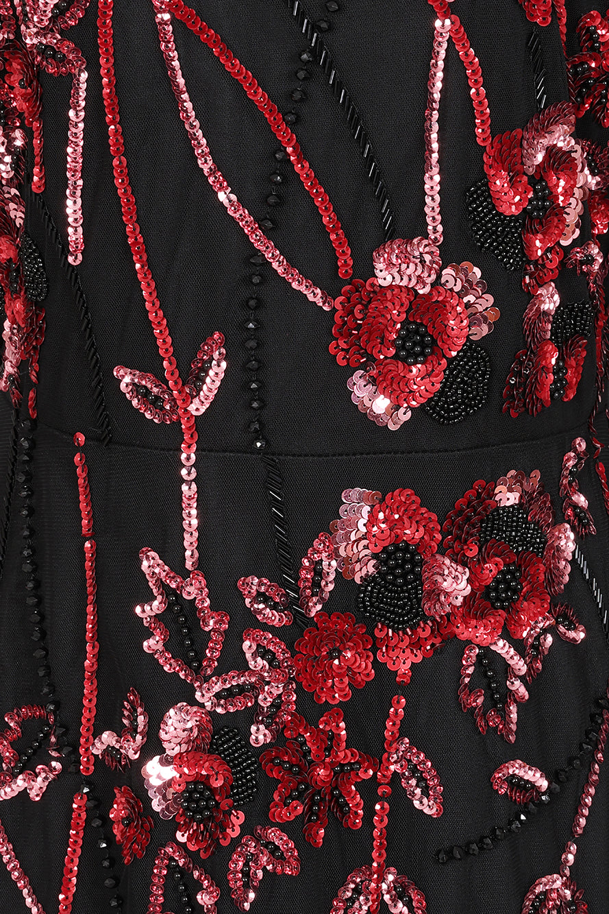 Aliza Black Floral Embellished Maxi Dress Frock and Frill Aliza Black Floral Embellished Maxi Dress Frock and Frill