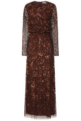 Allegro Chicory Coffee Sequin Maxi Dress 