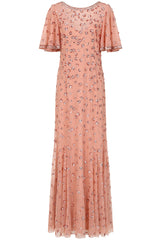 Amandine Blush Embellished Maxi Dress