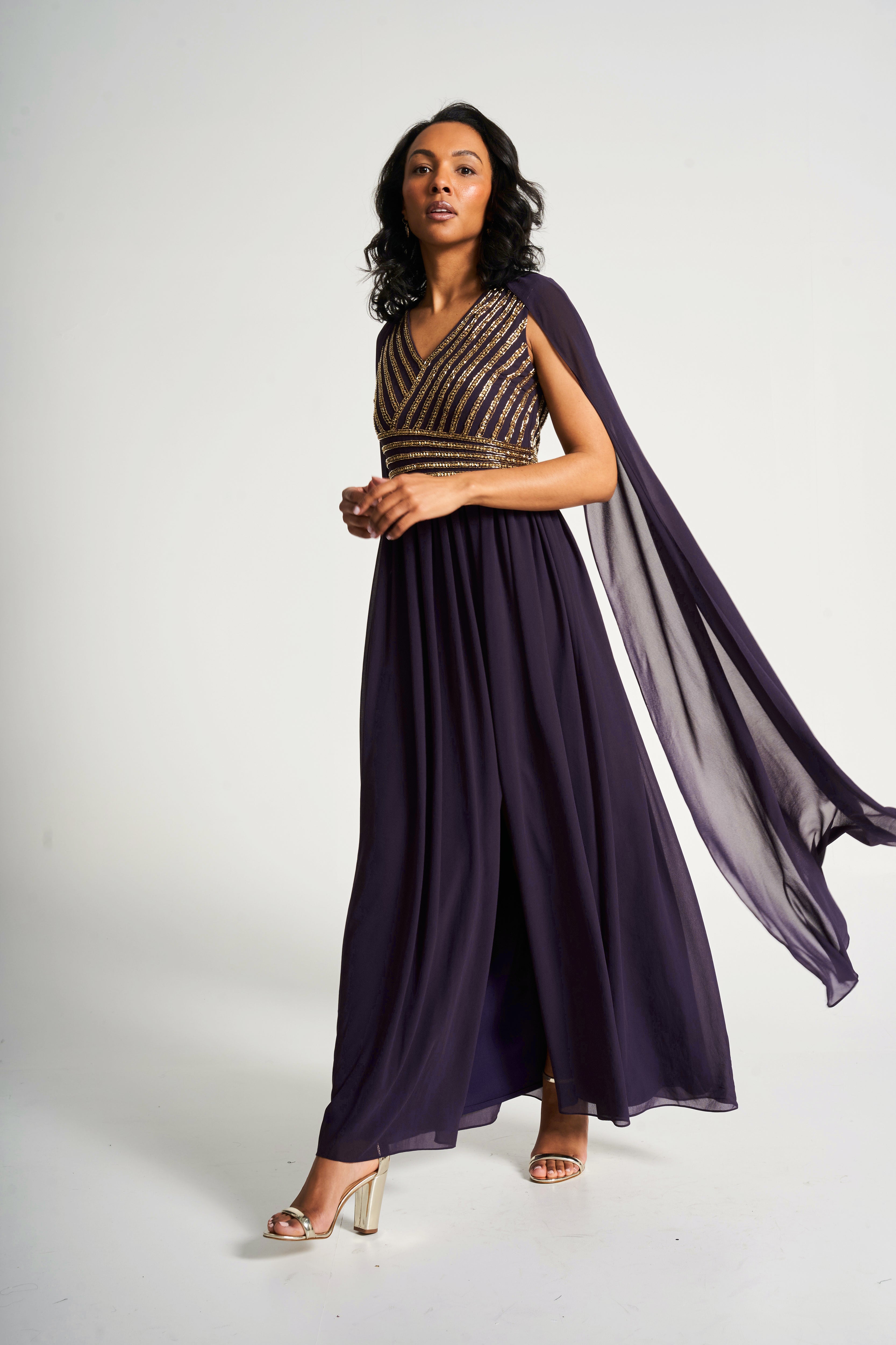 Plum long sleeve maxi dress best sale