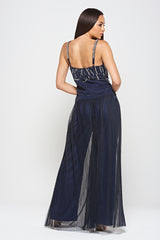 Anika Navy Embellished Three Piece Set