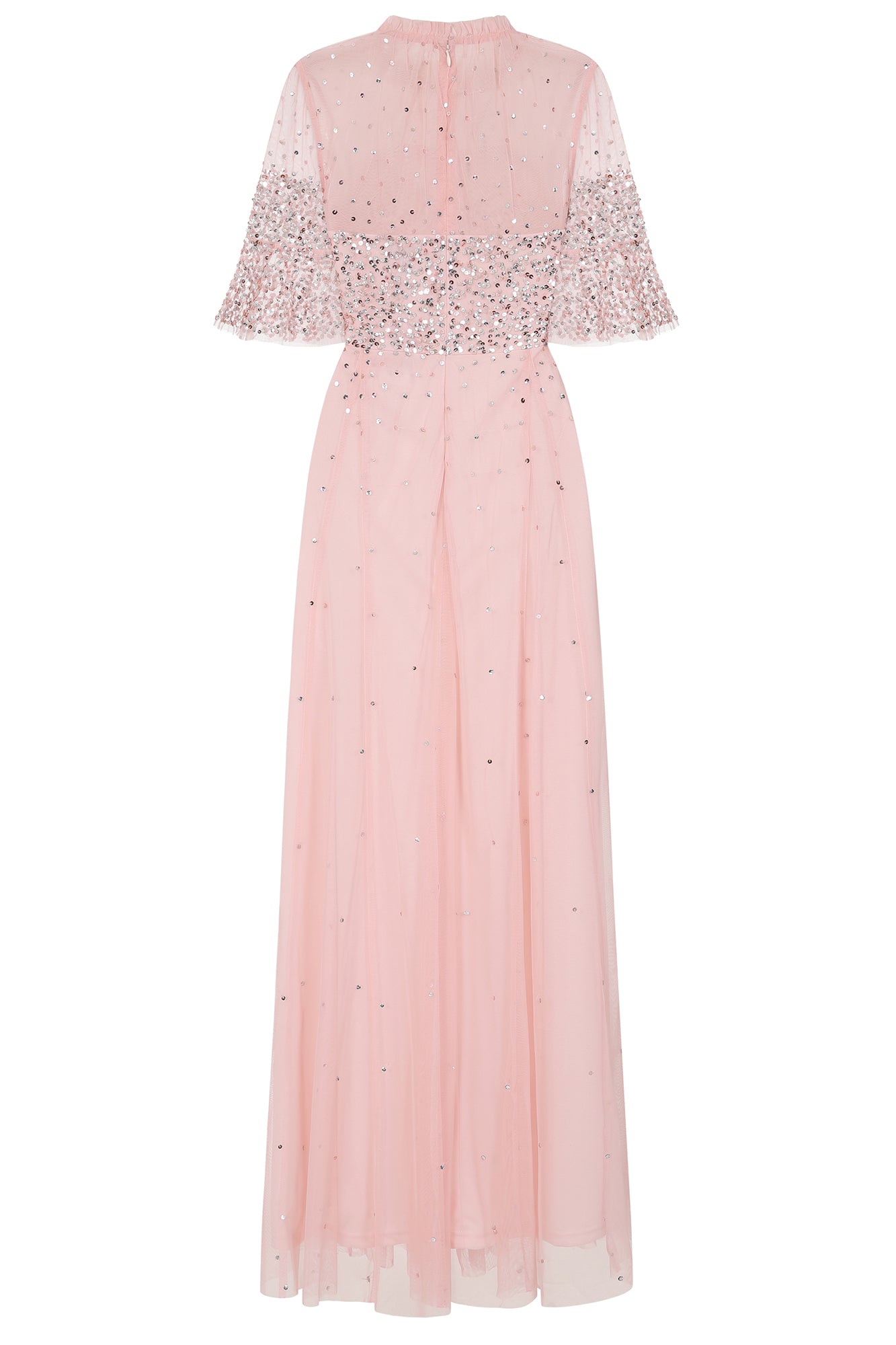 Annie Sequin Maxi Dress with Sweetheart Neckline - Pink