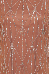 Aurielle Flared Sleeve Sequin Maxi Dress by Amelia Rose – modest long-sleeved maxi gown with delicate sequin embellishments, perfect for weddings and evening events