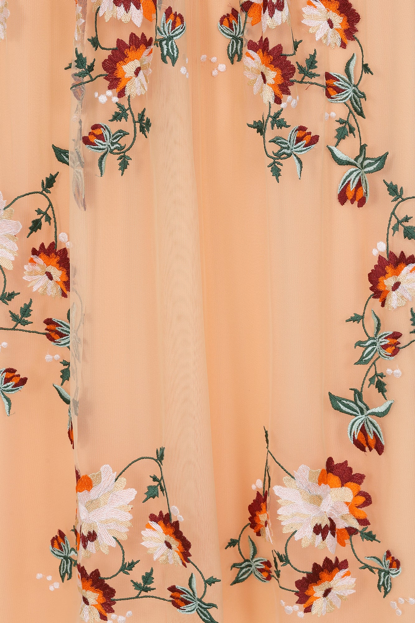 Aviana Floral Embroidered Maxi Dress - Almond