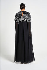 Ayden Black Embellished Cape Sleeve Maxi Dress