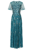 Beatrice Blue Embellished Maxi Dress