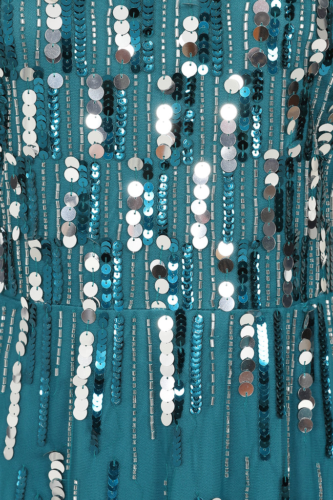 Beatrice Embellished Maxi Dress - Mykonos Blue