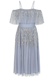Betty Blue Cold Shoulder Embellished Midi Dress
