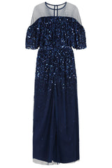 Beverly Sequin Maxi Dress - Navy