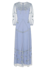 Calanthe Embellished Maxi Dress - Celestial Blue