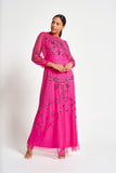 Calanthe Fuchsia Embellished Maxi Dress