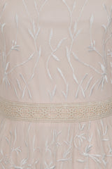 Calla Embroidered Maxi Dress - Nude