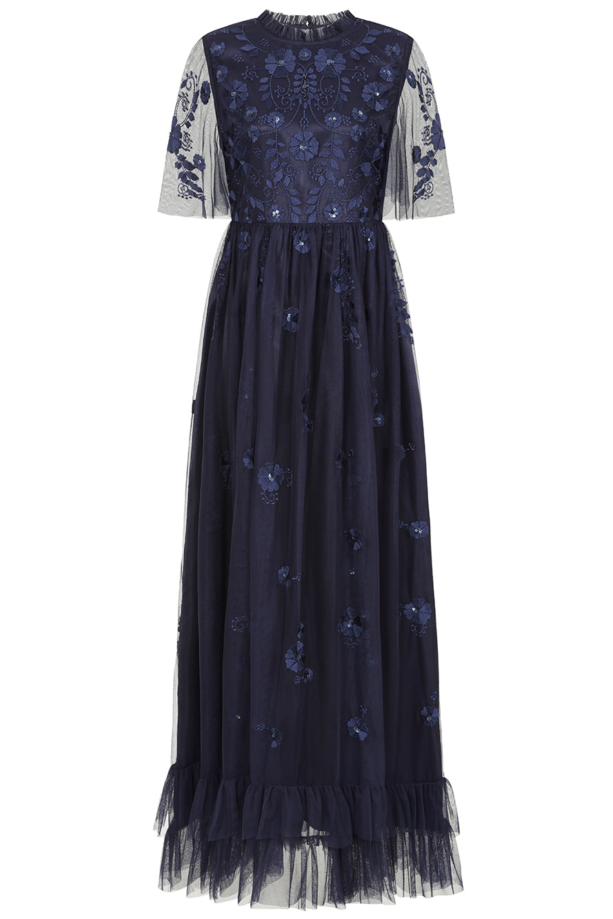 Maxi Dress Asos Navy Embroidered Dress Callie Navy Floral