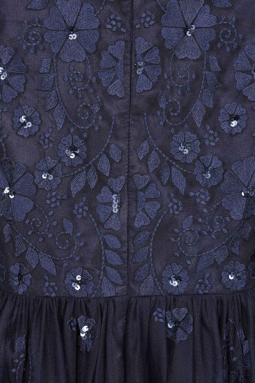 Callie Navy Floral Embroidered Maxi Dress Frock and Frill Callie Navy Floral Embroidered Maxi Dress Frock and Frill