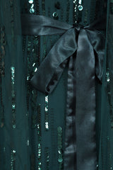 Calytrix Green Embellished Maxi Dress with Cape Sleeves