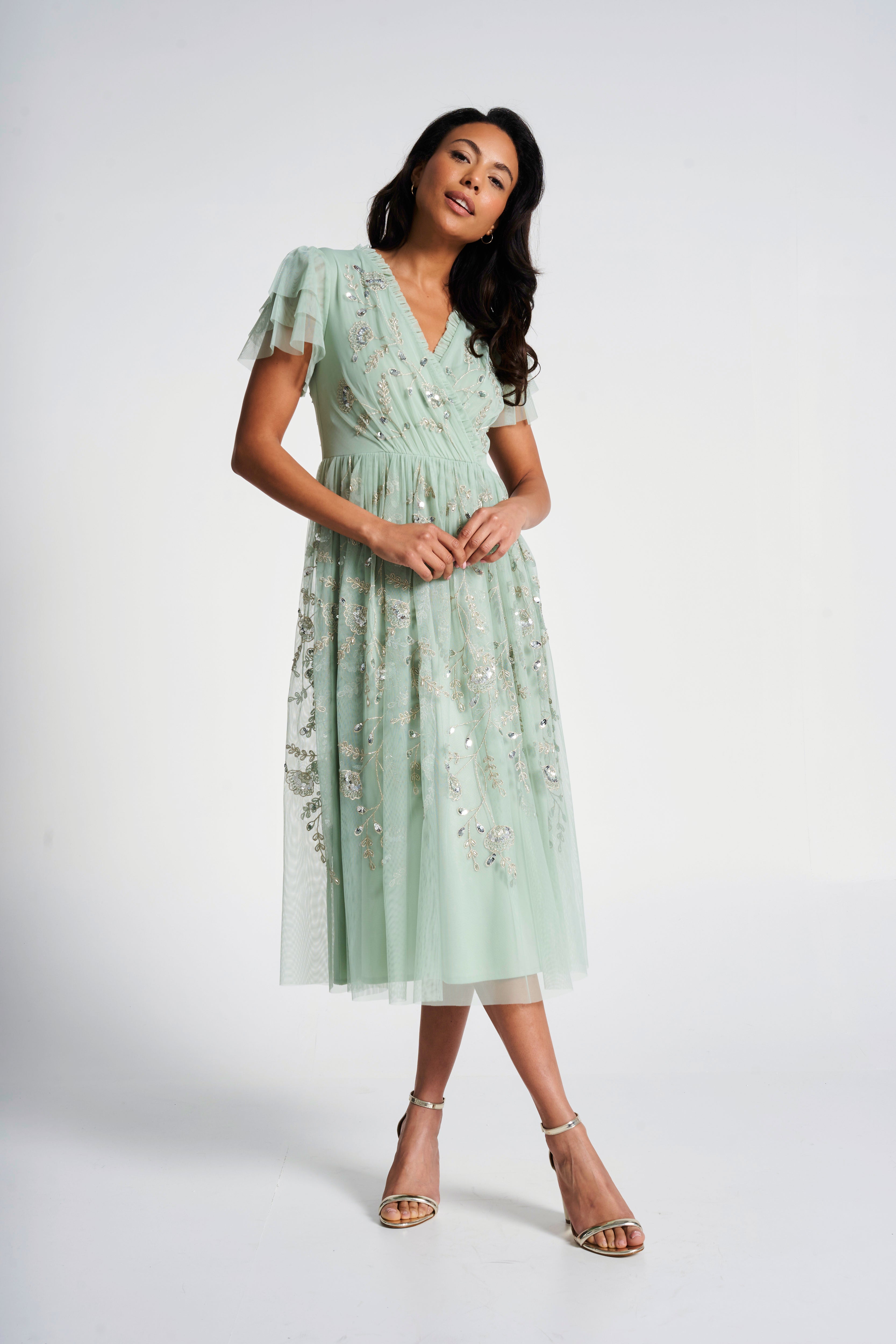 Carissa Green Embellished Midi Dress 