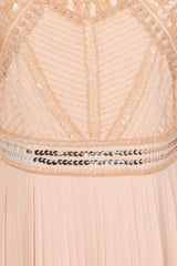 Celia Nude Embellished Maxi Dress