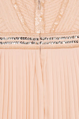Celia Nude Embellished Maxi Dress