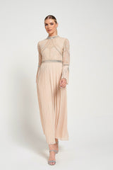 Celia Nude Embellished Maxi Dress