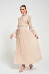 Celia Nude Embellished Maxi Dress
