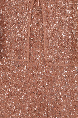 Charlotte Rose Gold Sequin Maxi Dress with Cape Detail