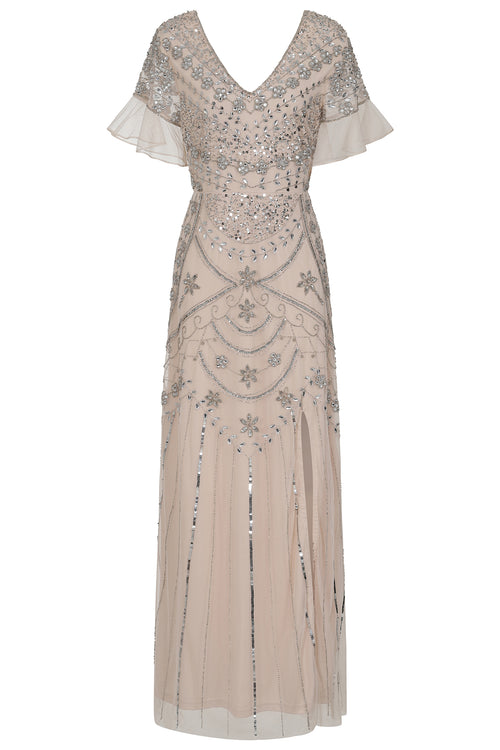 Cream embellished maxi outlet dress