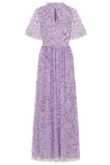 Christina Confetti Sequin Maxi Dress - Lilac