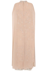 Clementine Floral Embellished Cape Sleeve Maxi Dress