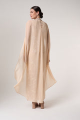 Clementine Floral Embellished Cape Sleeve Maxi Dress