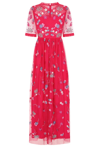 Coraline Floral Print Dress Grey & Orange